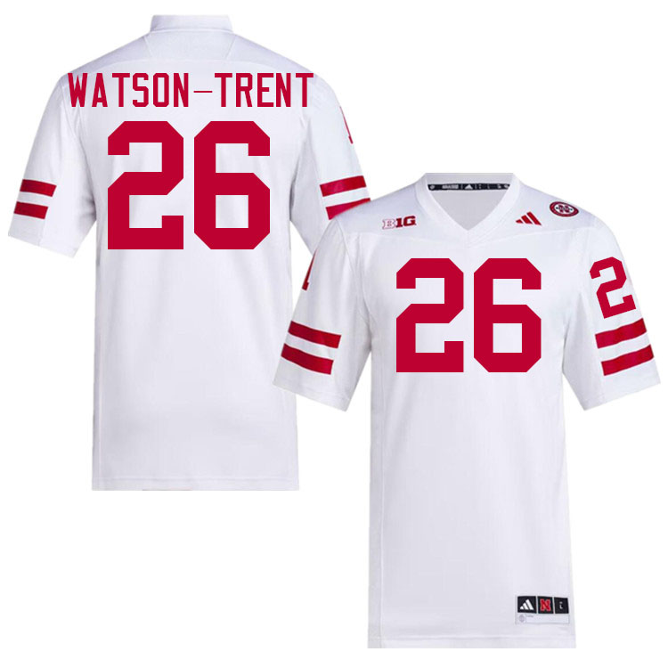 Nebraska Cornhuskers #26 Marques Watson-Trent College Football Jerseys Stitched-White Nebraska Cornhuskers #26 Marques Watson-Trent College Football Jerseys Stitched-White